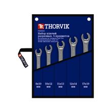 Набор ключей разрезных 8-19мм, 5 предметов, FNWS005, Thorvik