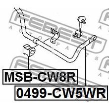 Втулка Стабилизатора | Зад Прав Лев | Mitsubishi Outlander Cw0# 2006.11-2012.06 [Eur Mmc-Prod.] D=20 Мм Febest арт. MSBCW8R