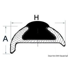 Osculati Anodises aluminium profile 25x7+15 mm Cut-down size 3 6m, 44.485.26