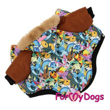 Тёплая куртка для собак "Покемоны" коричневая FW402-2017