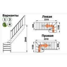 Лестница ЛС-07М 3 Л 13 ступеней (с поручнем), сосна