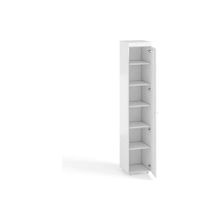 Система Мебели Шкаф-пенал 1дв. (гл.410) с зеркалом Монако МН-29 белое дерево