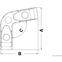 Osculati Angle fairlead w rollers 100°, 40.209.00