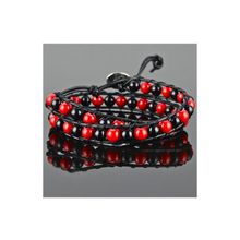 Бусики-Колечки Браслет прес.Коралл, им. Агат "Стиль" арт.бП2658