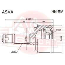 Шрус Внешний Honda  Cr-V Rm 2012<Accord Tourer Cw# 2008-2012accord Cu# 2008-20 ASVA арт. HNRM