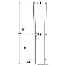 Osculati Stanchion for female base AISI316 710 mm, 41.174.41