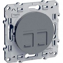 Розетка компьютерная 2xRJ45 Cat.5 ODACE, алюминий |  код. S53R481 |  Schneider Electric