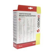 M-04 Мешки-пылесборники Ozone синтетические для пылесоса, 5 шт + микрофильтр