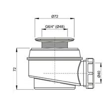 Сифон для поддона AlcaPlast A465-50 CLICK CLACK металл