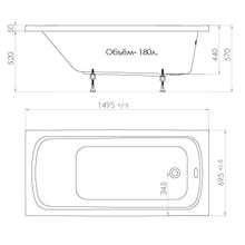 Акриловая ванна TRITON Стандарт  Экстра 150х70х44