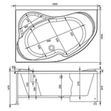 Акриловая ванна Aquanet Allento 170 L