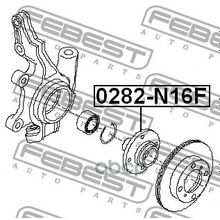 Ступица Колеса | Перед Прав Лев | Nissan Wingroad Ad Y11 1999.05-2008.10 [Jp] Febest арт. 0282N16F