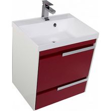 Тумба с раковиной Aquanet Тиволи 60 бордо