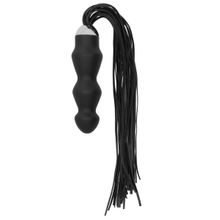 Черная плеть с рукоятью-стимулятором Flogger with Dildo - 46 см.