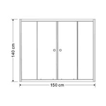 Шторка для ванной Aquanet AQ5 (150x140) (узорчатое стекло)