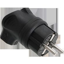 Вилка прямая   ОМЕГА с заземлением, 16А IP44, черный, PKR01-016-2-K02 | код. PKR01-016-2-K02 |  IEK