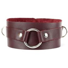 Бордовый широкий ошейник с кольцом Maroon Collar