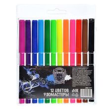 Спидвей Фломастеры, 12 цветов, с цветным вентилируемым колпачком, в ПВХ пенале с подвесом 12 цветов