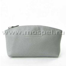 Косметичка  кожаная 1114 серая