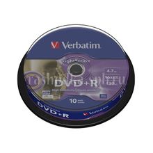 Диск Cake-10 шт (bulk) DVD-R Verbatim 4.7 Gb 16x lightScribe