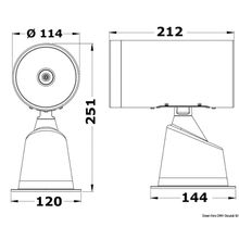 Osculati SS electrically controlled spotlight 12 V, 13.229.12