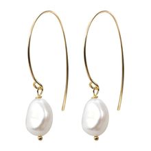 Серьги-кольца с барочным жемчугом (арт. 78002-10)