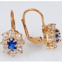 Серьги со шпинелью "с лучами"