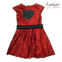 Leya.me Платье красное с пайетками и сердцем PR-004