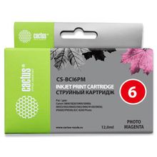 Картридж струйный Cactus CS-BCI6PM светло-пурпурный для Canon BJC-8200 MP750 MP760 MP780 iP4000 iP50