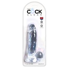 Прозрачный фаллоимитатор 7  Cock with Balls - 20,3 см.