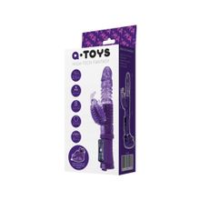 A-toys Фиолетовый вибратор с ротацией бусин, клиторальным стимулятором и надёжной присоской