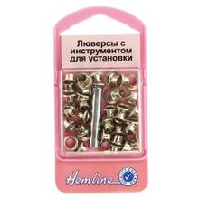 Hemline Набор люверсов 5 мм с устройством для установки, разноцветные