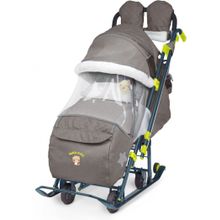 Ника Санки-коляска 7-3 серо-коричневый