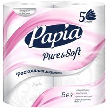 Papia Pure & Soft Роскошная Мягкость 4 рулона в упаковке 5 слоев