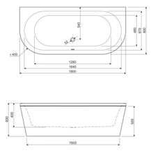 Cezares Акриловая ванна Metauro Wall 180x80