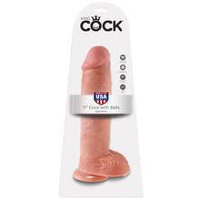 Реалистичный фаллоимитатор на присоске 11 Cock with Balls - 28 см.