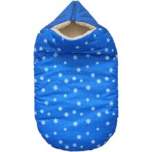 LovelyCare Конверт на выписку Снежинки синий (овчина) 100350