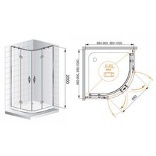 Душевой уголок Cezares Bergamo R2 Arco (100x100) прозрачное стекло