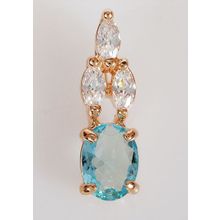 Кулон с голубым фианитом "Кабошон в цирконах"