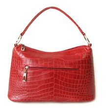 Кожаная женская сумка KSK 3282 красный крок