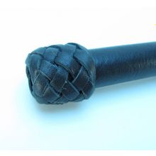 Чёрный королевский стек из кожи - 80 см. (80338)