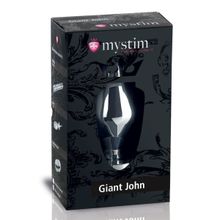 MyStim Анальный электростимулятор Giant John размера XXL - 16 см. (серебристый)