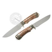 Нож "Скат" (сталь S390) А. Жбанов, рукоять- стабилизированная карелка