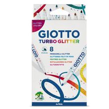 Фломастеры GIOTTO 4263001X TURBO GLITTER 8 цв пастель