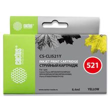 Картридж струйный Cactus CS-CLI521Y желтый для Canon Pixma MP540 MP550 MP620 MP630 MP640 MP660 MP980