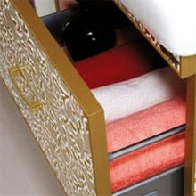 Misty Тумба с раковиной подвесная Гранд Luxe 80 золотая кожа ФЛОРАЛЬ