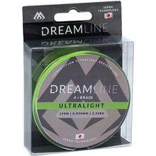 Плетеный шнур Mikado DREAMLINE Ultralight 0.035 fluo green (150 м) 2,53 кг.