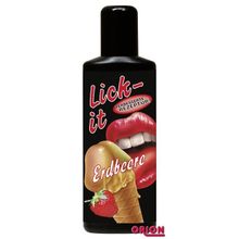 Lubry GmbH Съедобная смазка Lick It со вкусом клубники - 100 мл.