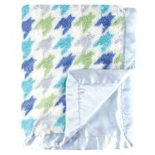 Плед на атласной подкладке Ракета, 1 шт. (плюш, атлас)76х101 см., голубой