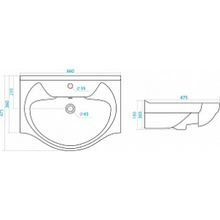 Тумба с раковиной Style Line Эко Стандарт №19 65 белая